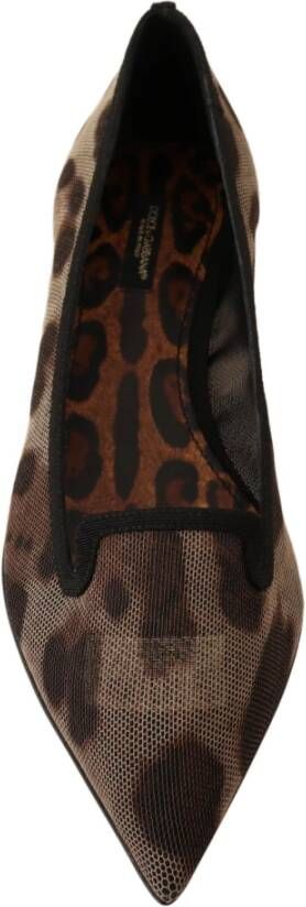 Dolce & Gabbana Leopard Platte Ballerina Ballerinas Brown Dames