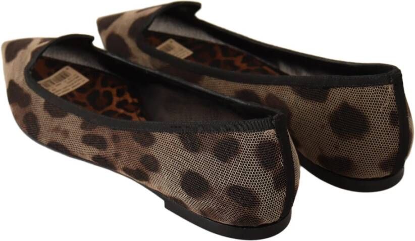 Dolce & Gabbana Leopard Platte Ballerina Ballerinas Brown Dames