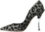 Dolce & Gabbana Leopard Print Velvet Décolleté Schoenen Gray Dames - Thumbnail 2