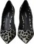 Dolce & Gabbana Leopard Print Velvet Décolleté Schoenen Gray Dames - Thumbnail 5