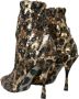 Dolce & Gabbana Leopard Sequins Enkellaarzen Yellow Dames - Thumbnail 4