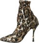 Dolce & Gabbana Leopard Sequins Enkellaarzen Yellow Dames - Thumbnail 5