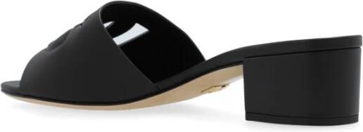 Dolce & Gabbana Leren hoge hakken slides Black Dames