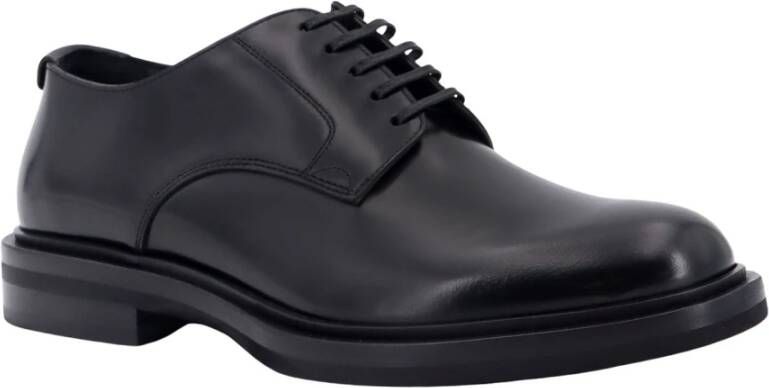 Dolce & Gabbana Zwarte platte schoenen Derby Spazzolato Black Heren