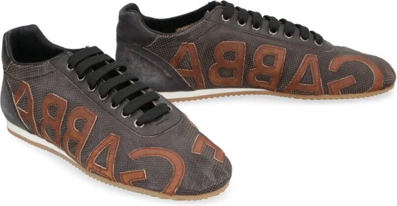 Dolce & Gabbana Leren lage sneakers Brown Heren