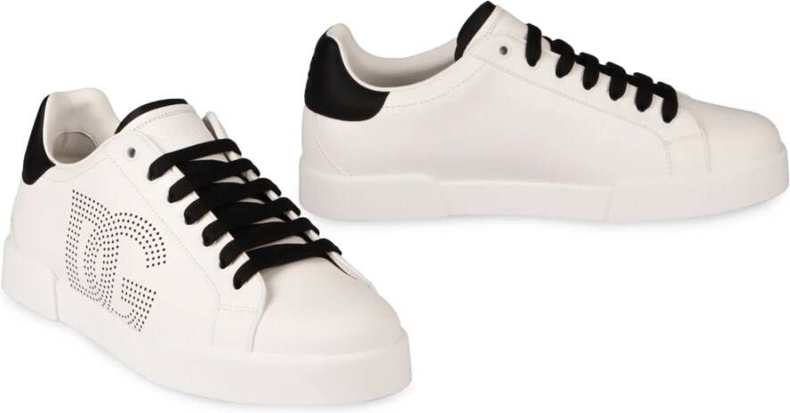 Dolce & Gabbana Leren lage sneakers White Heren