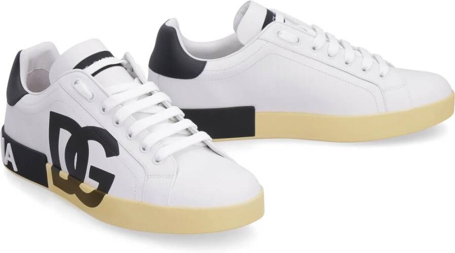 Dolce & Gabbana Leren lage sneakers White Heren