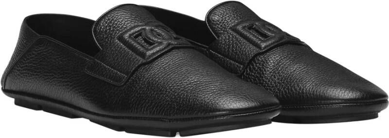 Dolce & Gabbana Leren Logo Loafers Black Heren