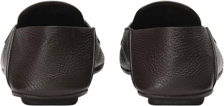 Dolce & Gabbana Leren Logo Loafers Brown Heren