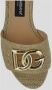 Dolce & Gabbana Raffia Logo Sandalen Beige Dames - Thumbnail 4