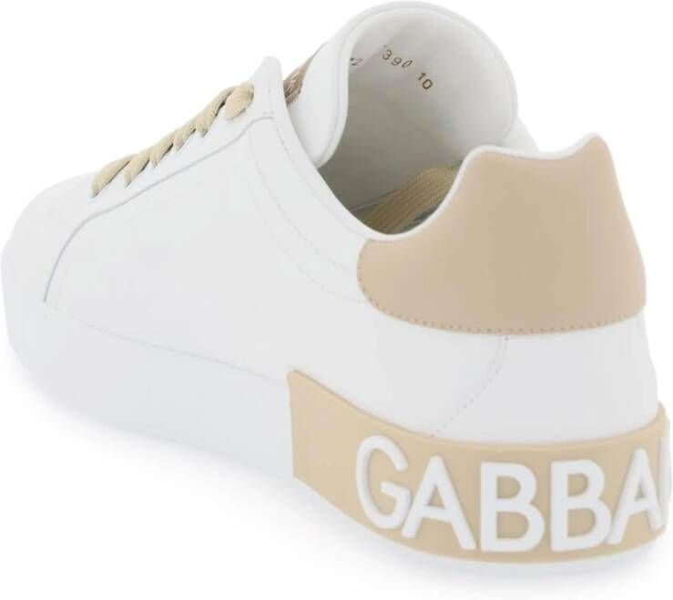 Dolce & Gabbana Leren Portofino Sneakers met DG Logo Multicolor Heren