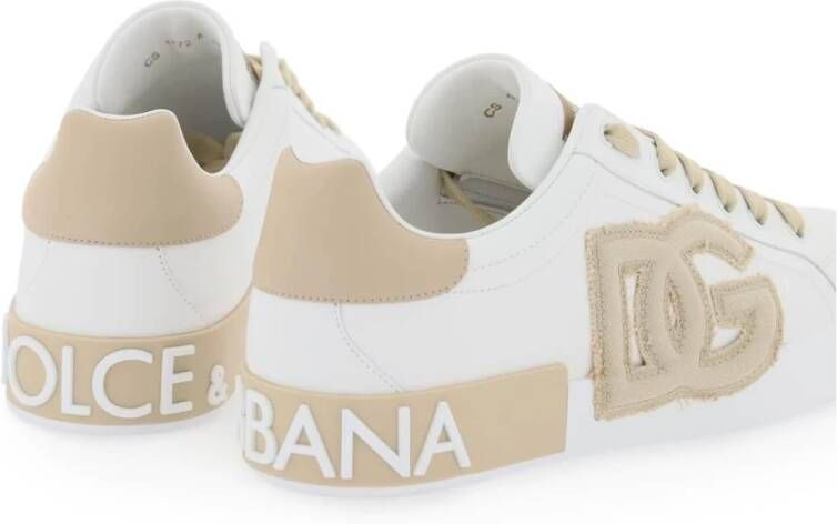 Dolce & Gabbana Leren Portofino Sneakers met DG Logo Multicolor Heren