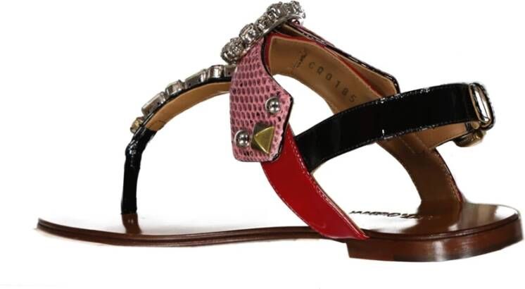 Dolce & Gabbana Leren Sandalen Kristalversiering Vrouwen Multicolor Dames