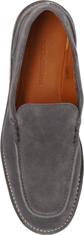 Dolce & Gabbana Leren schoenen Gray Heren