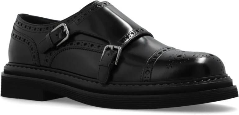 Dolce & Gabbana Leren schoenen met decoratieve perforatie Black Heren