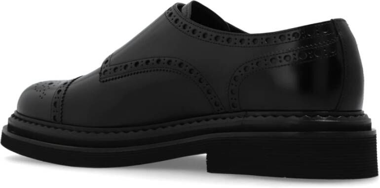 Dolce & Gabbana Leren schoenen met decoratieve perforatie Black Heren