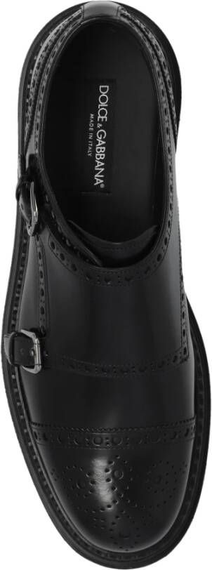 Dolce & Gabbana Leren schoenen met decoratieve perforatie Black Heren