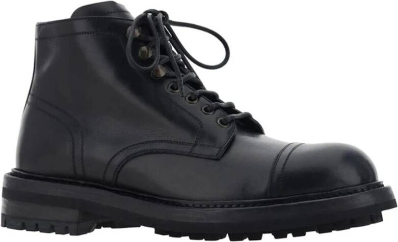 Dolce & Gabbana Leren Veterschoenen voor Mannen Black Dames