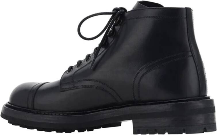 Dolce & Gabbana Leren Veterschoenen voor Mannen Black Dames