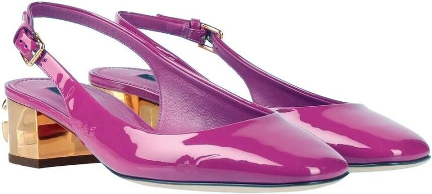 Dolce & Gabbana Lila Leren Pumps met Bandje Purple Dames