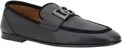 Dolce & Gabbana Loafers met Velvet Perimeter en DG Plaque Black Heren