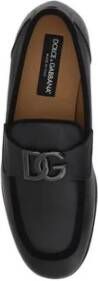 Dolce & Gabbana Loafers met Velvet Perimeter en DG Plaque Black Heren