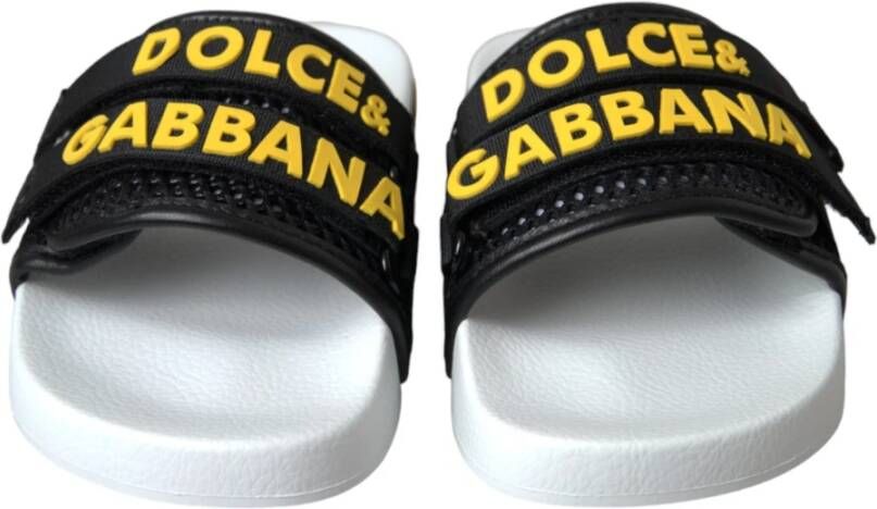 Dolce & Gabbana Logo Beachwear Flats Sandalen Schoenen Black Dames