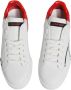 Dolce & Gabbana Logo Detail Leren Sneakers Wit Rood White Heren - Thumbnail 4