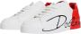 Dolce & Gabbana Logo Detail Leren Sneakers Wit Rood White Heren - Thumbnail 5