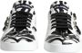 Dolce & Gabbana Logo Detail Leren Sneakers Wit Zwart White Dames - Thumbnail 2