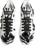 Dolce & Gabbana Logo Detail Leren Sneakers Wit Zwart White Dames - Thumbnail 3