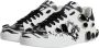 Dolce & Gabbana Logo Detail Leren Sneakers Wit Zwart White Dames - Thumbnail 4