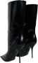 Dolce & Gabbana Logo Detail Mid Calf Leren Laarzen Black Dames - Thumbnail 4