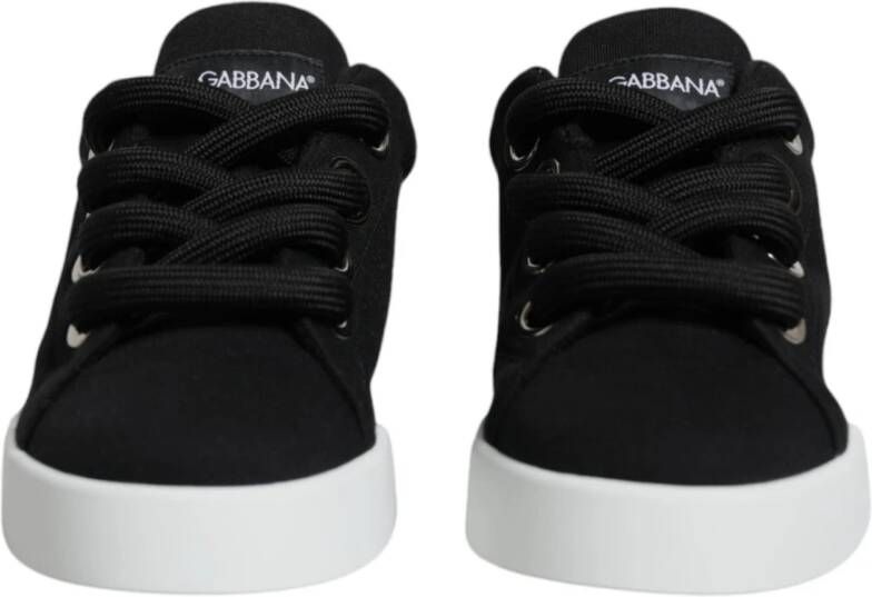 Dolce & Gabbana Logo Detail Portofino Sneakers Vrouwen Zwart Black Dames