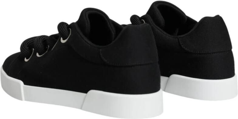 Dolce & Gabbana Logo Detail Portofino Sneakers Vrouwen Zwart Black Dames