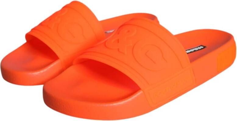 Dolce & Gabbana Logo Detail Rubber Slides Sandalen Orange Dames