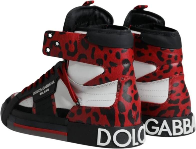 Dolce & Gabbana Logo High Top Leren Sneakers Multicolor Heren