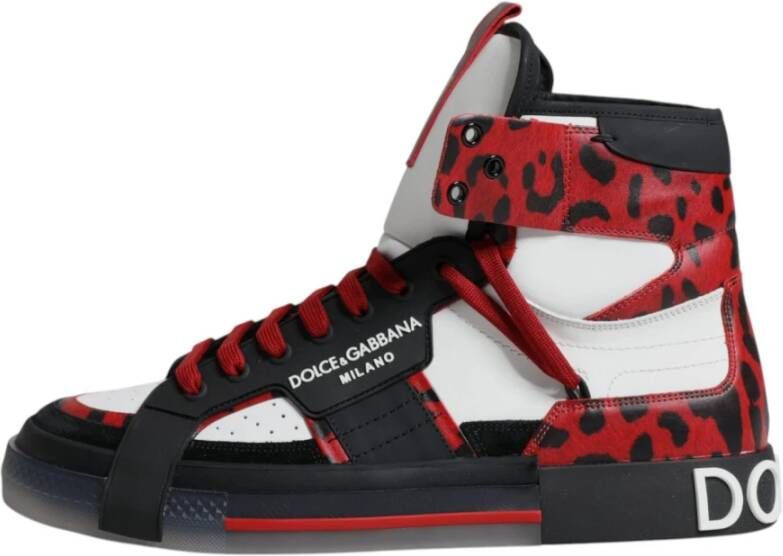 Dolce & Gabbana Logo High Top Leren Sneakers Multicolor Heren