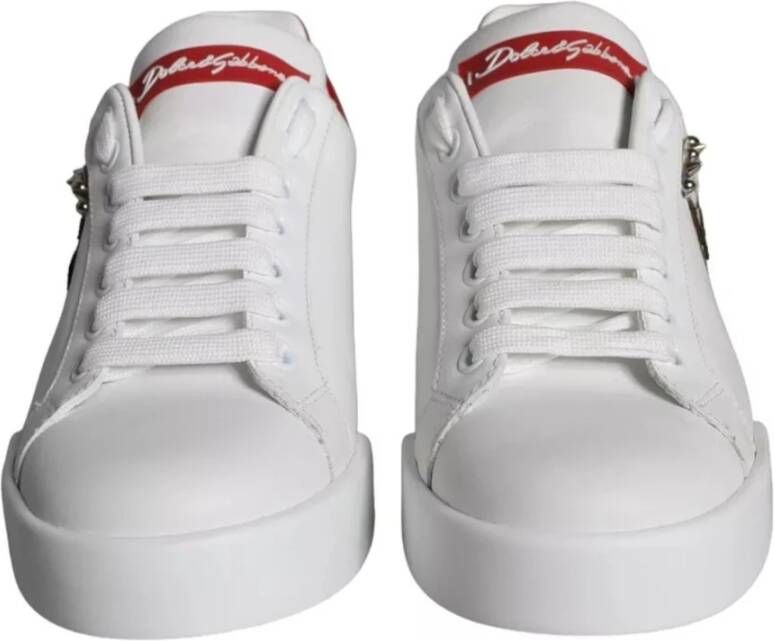 Dolce & Gabbana Logo Lage Sneakers in Wit Rood White Dames