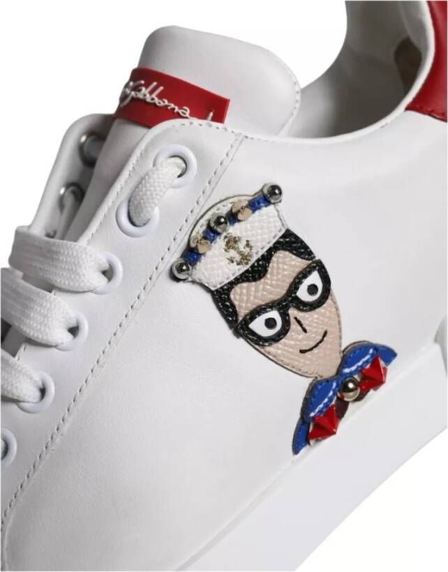 Dolce & Gabbana Logo Lage Sneakers in Wit Rood White Dames