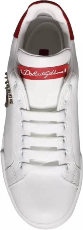 Dolce & Gabbana Logo Lage Sneakers in Wit Rood White Dames