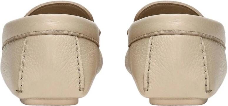 Dolce & Gabbana Logo Leren Loafers Beige Heren