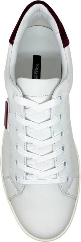 Dolce & Gabbana Logo Leren Sneakers White Heren