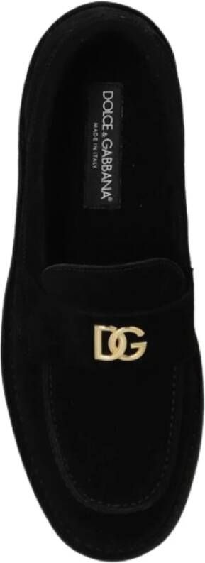 Dolce & Gabbana Logo loafers in Vitello leer Black Dames