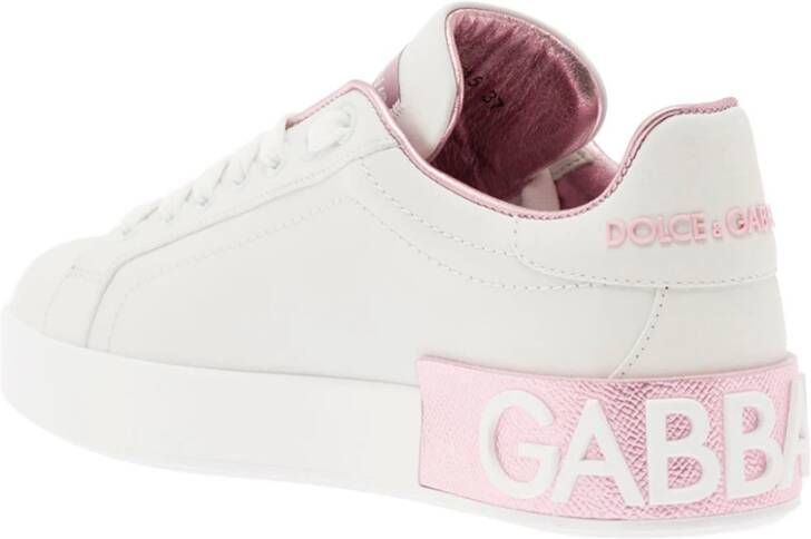 Dolce & Gabbana Portofino Sneaker van kalfsnappaleer White Dames - Foto 4