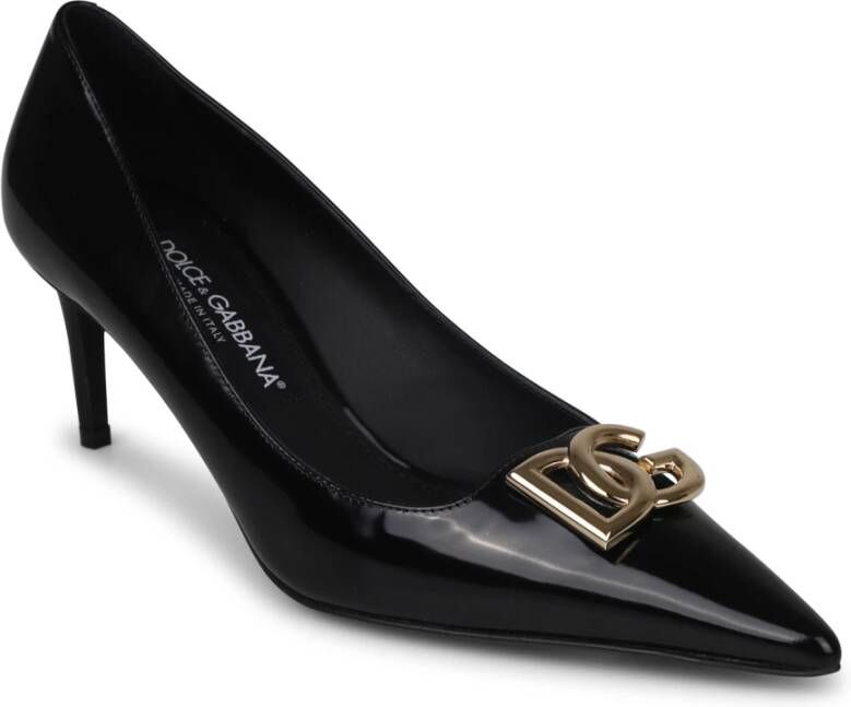 Dolce & Gabbana Logo-Plaque Leren Pumps Zwart Dames