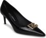 Dolce & Gabbana Logo-Plaque Leren Pumps Zwart Dames - Thumbnail 2