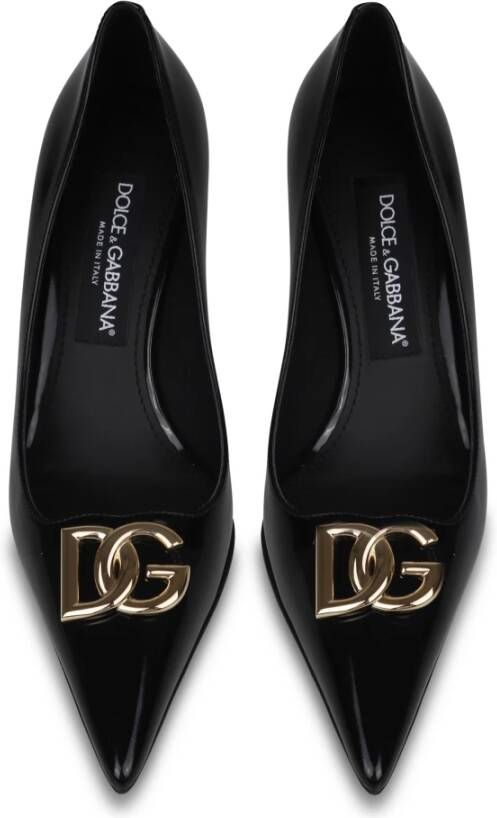 Dolce & Gabbana Logo-Plaque Leren Pumps Zwart Dames