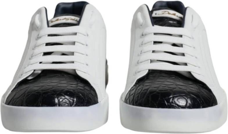 Dolce & Gabbana Logo Portofino Sneaker Schoenen Zwart Wit White Heren