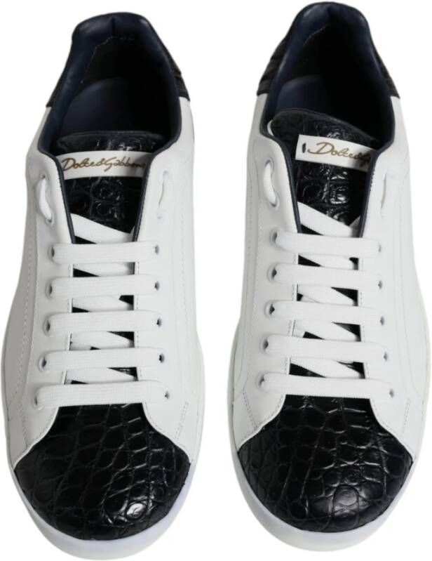 Dolce & Gabbana Logo Portofino Sneaker Schoenen Zwart Wit White Heren